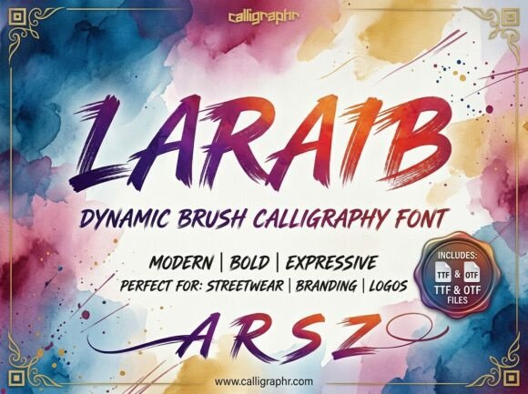 Laraib: A Bold Brush Typeface for Modern Branding